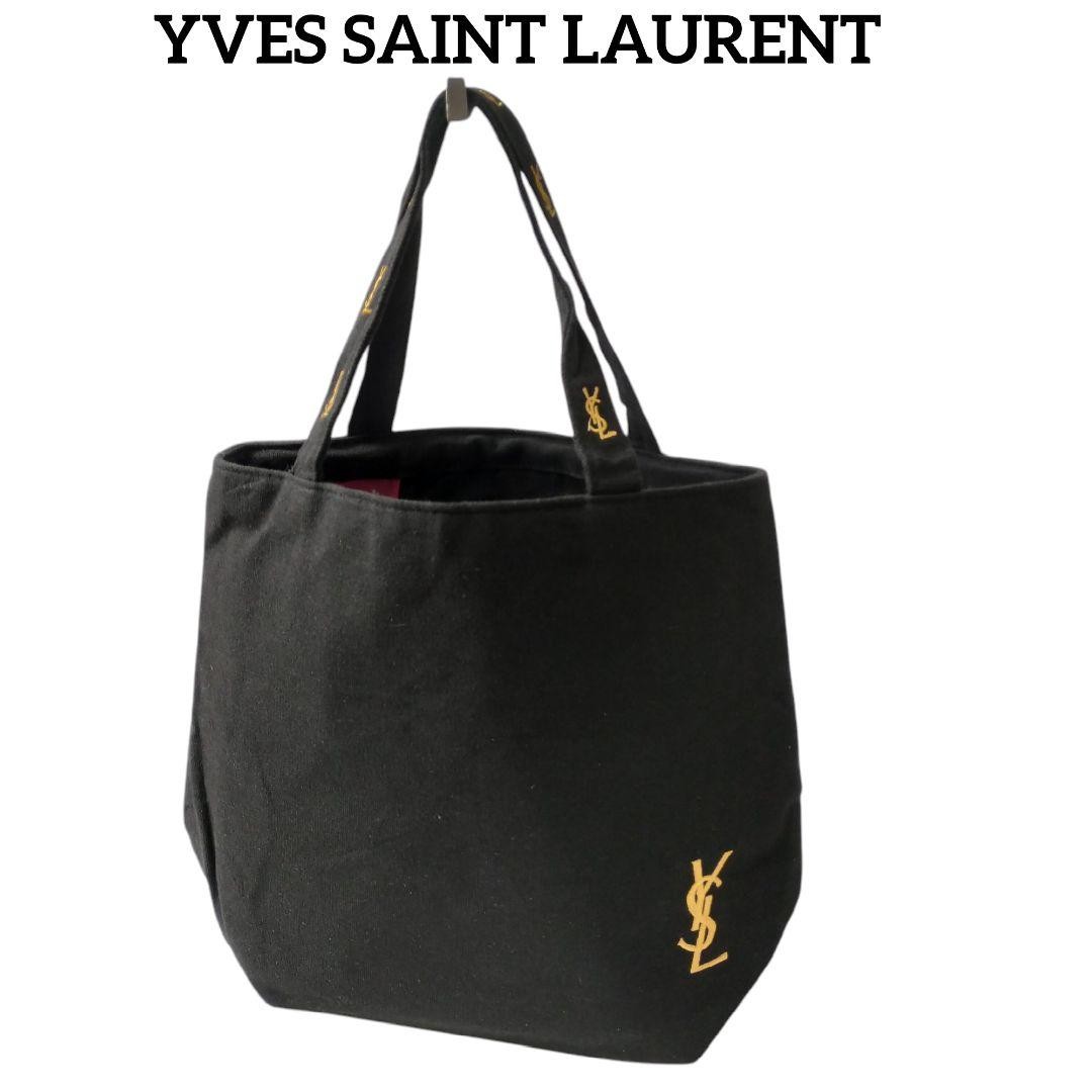 Borsa tote Saint Laurent in tela in buone condizioni oro con logo ricamato