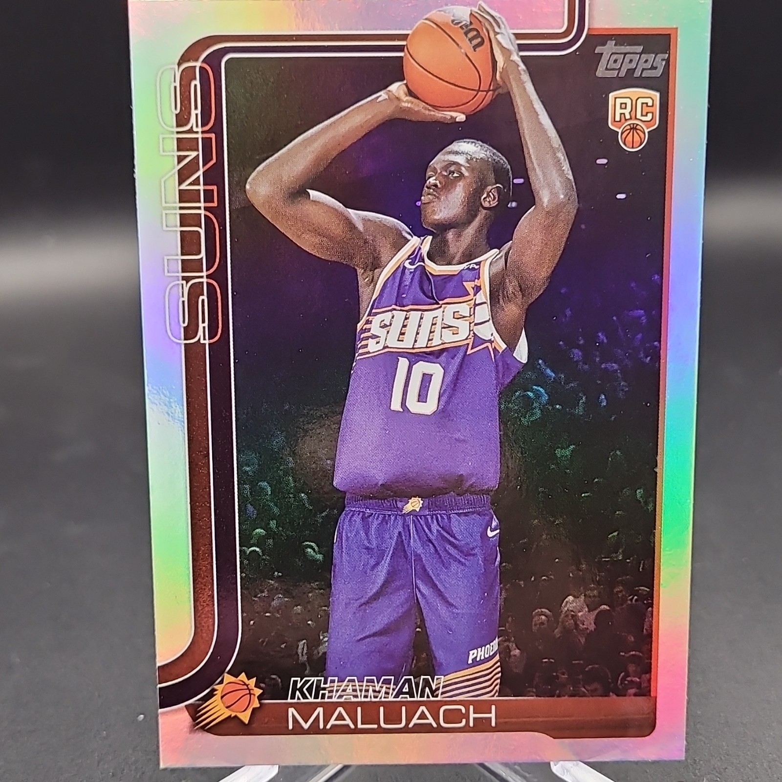 2025 Topps Rookie Khaman Maluach #210 Phoenix Suns Rainbow Foilboard Card