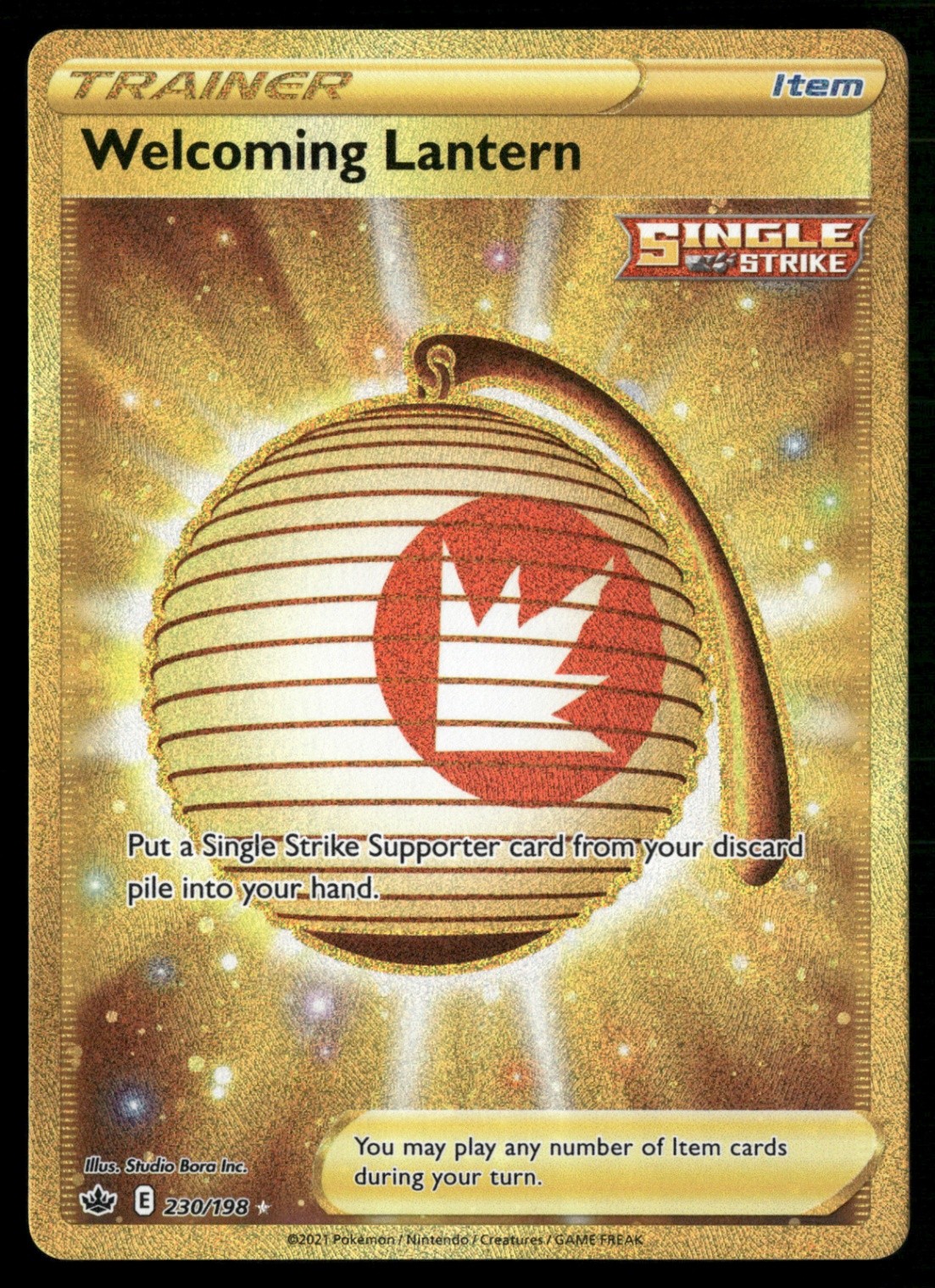 Welcoming Lantern Secret Rare SWSH06: Chilling Reign 230/198 NM Pokemon TCG