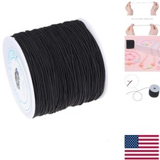 Durable 1mm Black Elastic Cord 100m Perfect for DIY Bracelets Necklaces