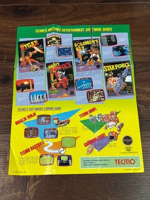 Tecmo 1988 TEC-NES-US Dragon Ninja Poster RARE Insert Nintendo NES Manual Only