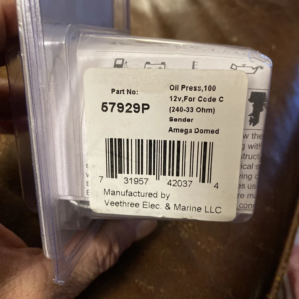 Sierra Gauge Amega Series pressão de óleo 0-100 psi 2" 12 volts para código “C” novo - Imagem 3 de 4