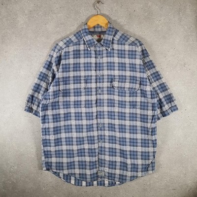 Levi s Kariertes Button Down Kurzarm Hemd Herren Large Blau