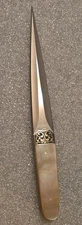 Vintage Tim Britton Custom Handmade "Shiv" Small Boot Dagger MOP Handle See Desc