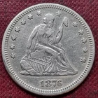1876 Seated Liberty Quarter 25c XF - AU #98221