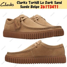 Clarks Torhill Lo Dark Sand Suede Beige 26173471 UK 4-13