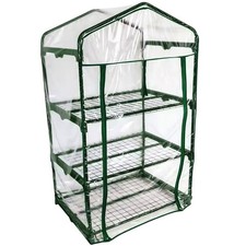 Serre de balcon de jardin, corps en polycarbonate et bâche en PVC - 3 étagères