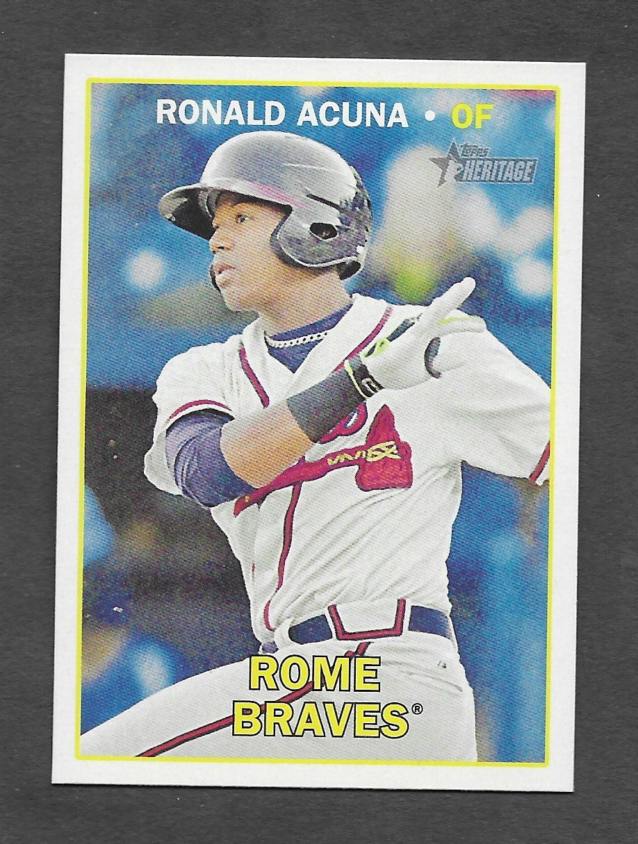 Ronald Acuna Jr ROOKIE CARD 2016 Topps Heritage Minors RC #165 Rome Braves