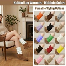 Women Ladies Winter Knit Leg Warmers Long Warm Crochet Boot Socks Leggings UK