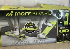 Morf Board Skateboard/ Scooter All In One Green With Box & Manual Ships Fast