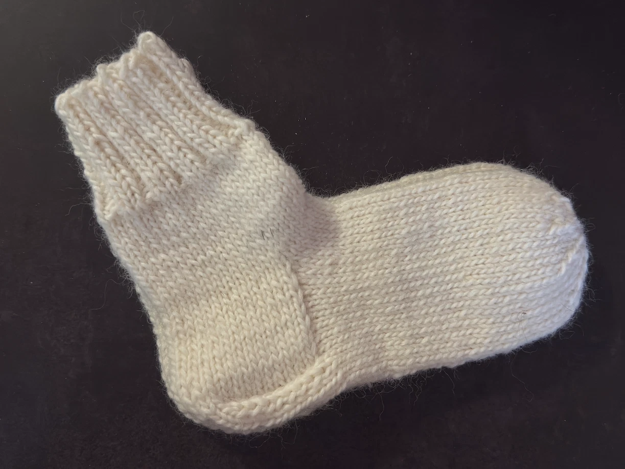 Hand Knit Wool Socks White/Cream 100% Wool Cozy Warm Winter Gift Sizes S M L