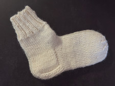 Hand Knit Wool Socks White/Cream 100 Wool Cozy Warm Winter Gift Sizes S M L