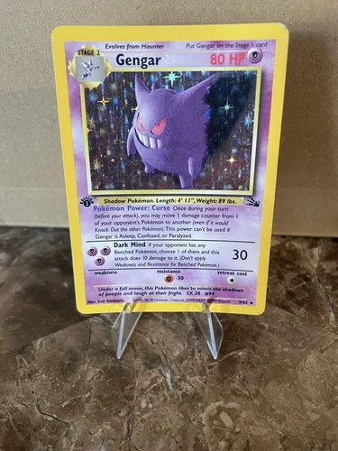 Pokemon Card Vintage Gengar Fossil 5/62 Holo Foil 1st Edition Near Mint