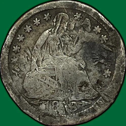 1853 Arrows Seated Liberty Half Dime Cull Coin #37255