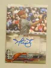 Harrison Bader 2018 Topps Chrome Rookie Auto RC Cardinals