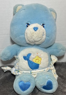 Vintage Care Bears Baby Tugs  10'' Plush Embroidered Whale & Star W/ Diaper