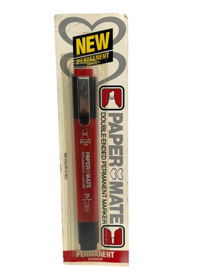 1985 Vintage Paper Mate Double Ended RED Permanent Marker New in Package