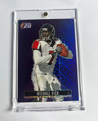 Leaf 2023 Pro Set Metal Retro Michael Vick  Atlanta Falcons 7/7 Purple Mojo