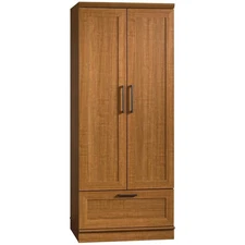 Sauder HomePlus Engineered Wood Wardrobe Armoire in Sienna Oak Finish