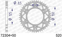 Zahnrad Afam 72304+ 50 IN All. Schritt 520 KTM EXC 450 450 2006