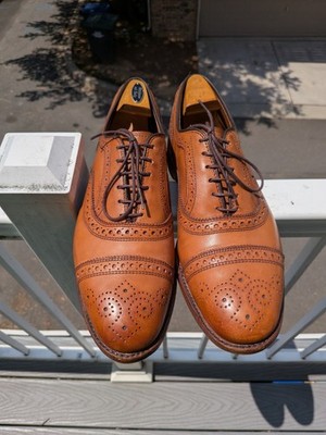 Allen Edmonds Strand Cap Toe Oxford Walnut Brown Leather Shoes Size US 9.5 D