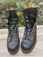 Chippewa Leather Boots Mens 9D(9.5) Black Outdoor Work New Soles Vulcan Neoprene