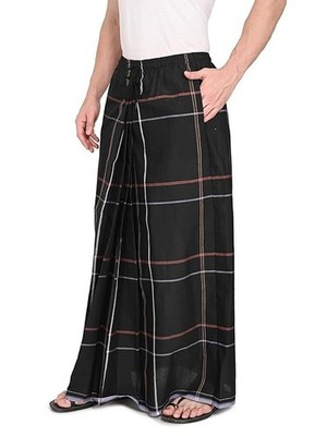 Elastic Premium Lungi  Dhoti with Dual Packet For Men Pack of 1