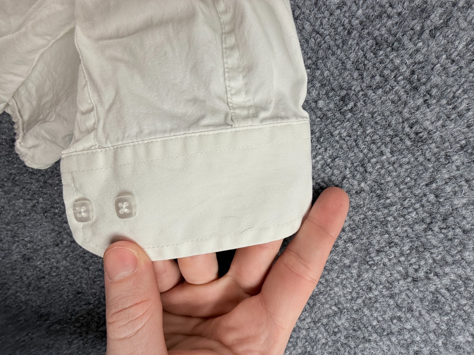 Cinch Cotton Button-Down Large White Solid Long S… - image 18