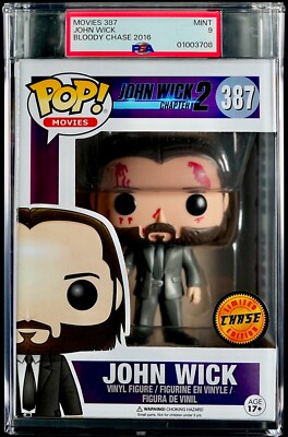 JOHN WICK Bloody Chase Funko Pop! 2016 PSA 9 MINT Vaulted 1ST RELEASE Movies