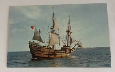 Vintage Postcard ~ Mayflower II ~ Plymouth Massachusetts MA