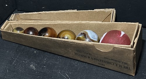 MF Christensen And Son Co “Boulder Holder”Coffin/Traveler Large Marbles Box - Picture 5 of 7