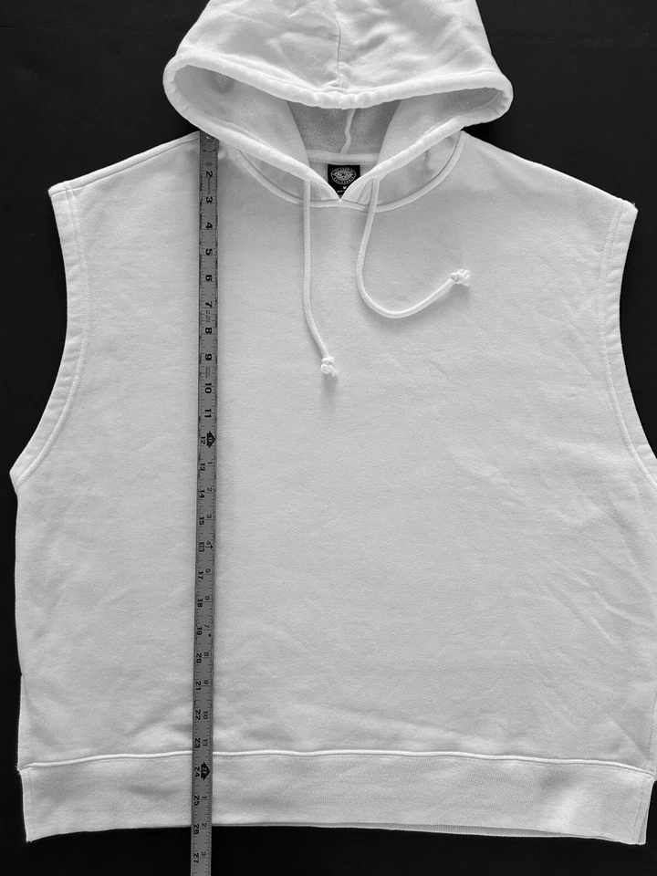 PacSun Womens M Sleeveless Hoodie White Fleece Relax Fit WORN ONCE - Image 3 of 4