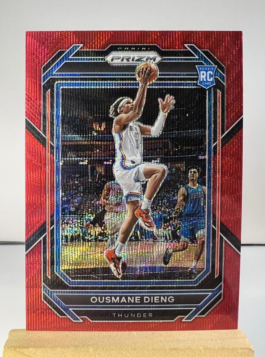 2022-23 Panini Prizm Ousmane Dieng #224 Red Wave Prizm RC Rookie OKC Thunder