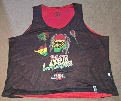 Rasta Lacrosse Jamaica Flow Society Reversible Pinnie Jersey L/XL