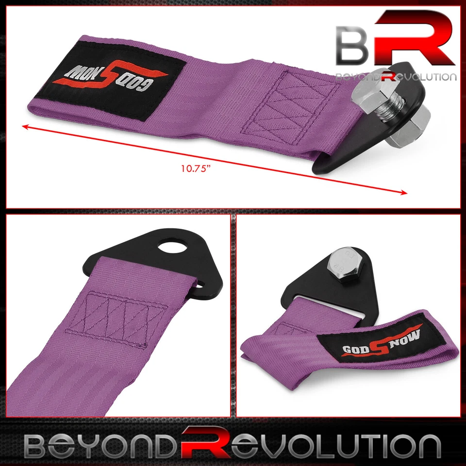 Correa de gancho de remolque de nailon para parachoques de recuperación Benz 4000 lb púrpura Foto 2 de 3