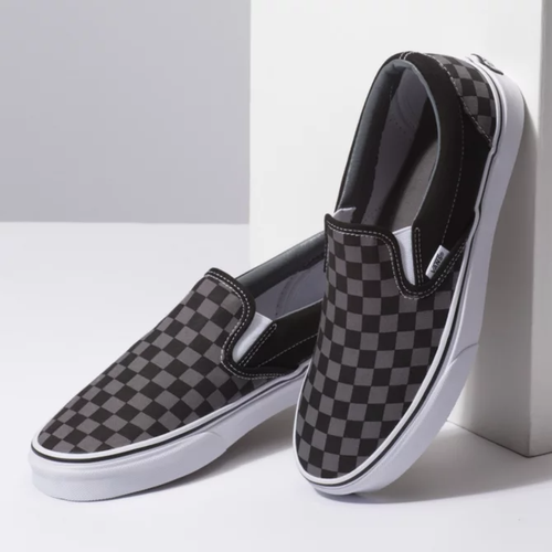 vans gray checkerboard