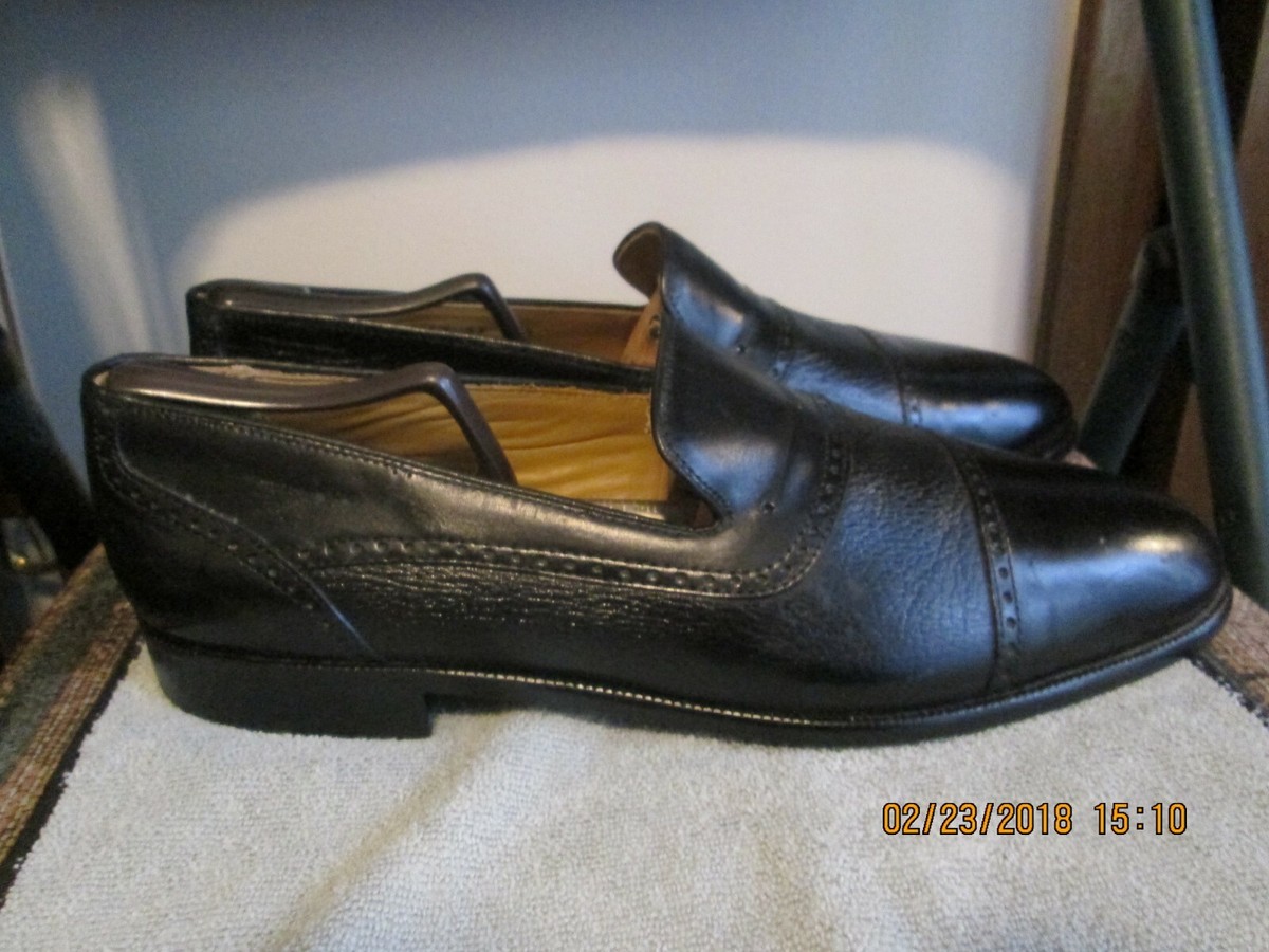 Sandro Moscoloni Shoes Sz 11.5 M Black Loafer Leather‎ Men Sandro Moscoloni Black Dress Shoes for Men for sale | eBay main image 3