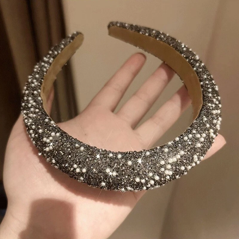 1PC Brillantini Strass Perline Fascia Barocco Cristallo Corona Capelli Accessori - Immagine 4 di 4