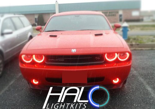 2008-2014 DODGE CHALLENGER RED PLASMA HALO HEADLIGHT RINGS KIT by ORACLE - Picture 6 of 7