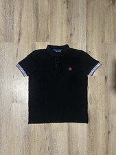 Roberto Cavalli Embroidered Sleeve Logo Polo Shirt Size Medium Black