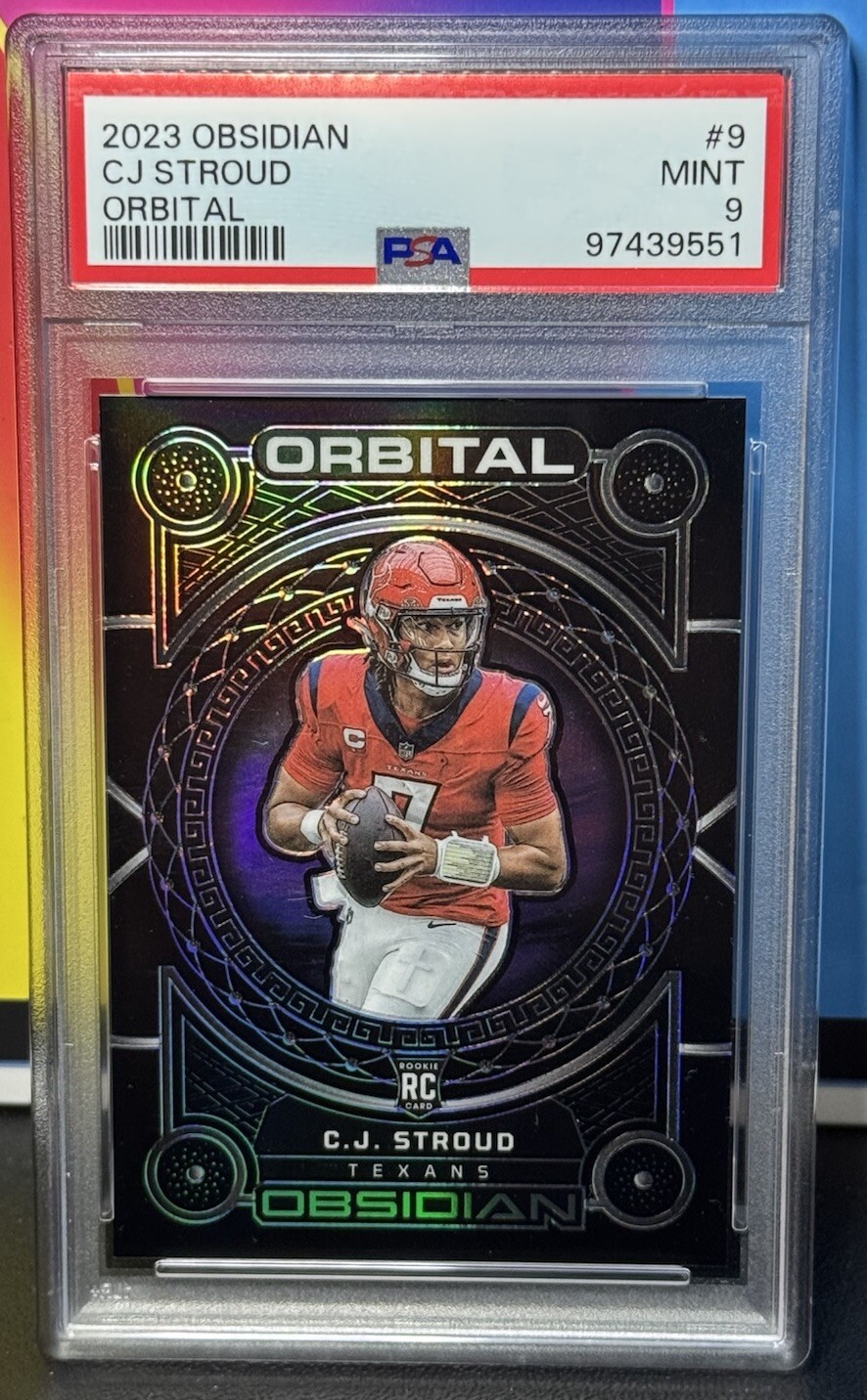 2023 Panini Obsidian Orbital #9 CJ Stroud /135 RC Rookie SSP Mint PSA 9 Texans