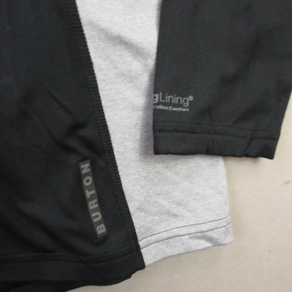 Camisa Burton Para Hombres XL Manga Larga Cuello Redondo Ligera Pullover Negra Elastizada Foto 2 de 4