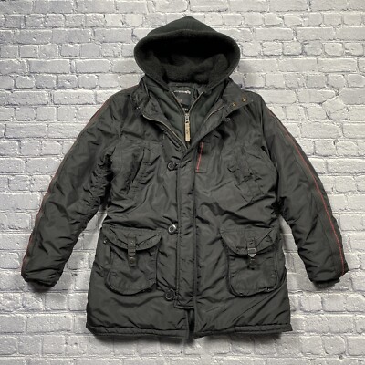 Alpha Industries Jacket Womens L Black Parka Full Zip Coat Wind Resistant