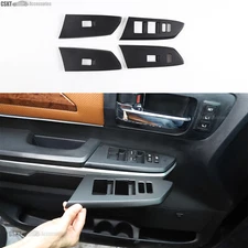 Matte Black Interior Window Lift Panel Overlay Cover Trim Fits Tundra 2014-2021