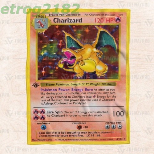 Soft Blanket Pokemon Charizard Blanket Card Fans Pokemon US Size Kid Adults - 第 1/4 張圖片