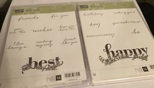 Stampin’ Up Happy Wishes Stamp Set Retired 2 sets. New