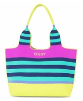 Oilily Stella Shopper Jasmine Knitwear Shopper Tasche Blue NeongrüN Violett Neu