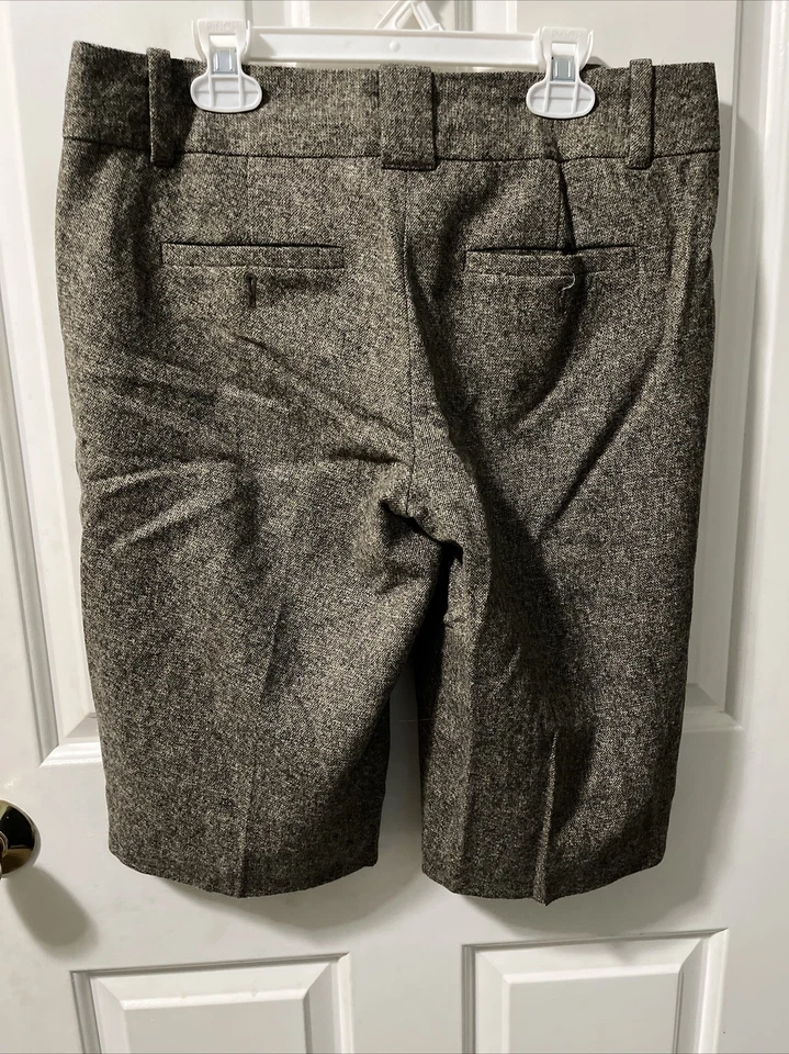 J Crew Mujer Vintage Mezcla Lana City Fit Pantalones Cortos Pantalón Bermuda Talla 4 Marrón Foto 3 de 4
