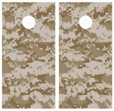 Desert Digital Camo laminated Cornhole Vinyl Wraps / Sticker