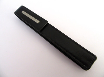 ECHT LEDER CROSS ETUI FÜR HOCHWERTIGEN 1-SITZER STIFT SCHWARZ MX289